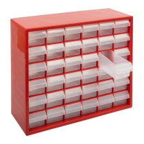 " Gamma" Органайзер пластиковый с выдвижными ячейками 36 шт. ОМ- 036 пластик 39. 5 x 13. 5 x 32 см красный