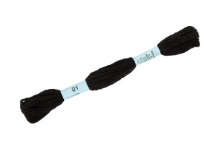 Нитки для вышивания " Gamma" декоративные " МУЛИНЕ Cloud" 100% полиэстер 6 м №01 ЧЕРНЫЙ